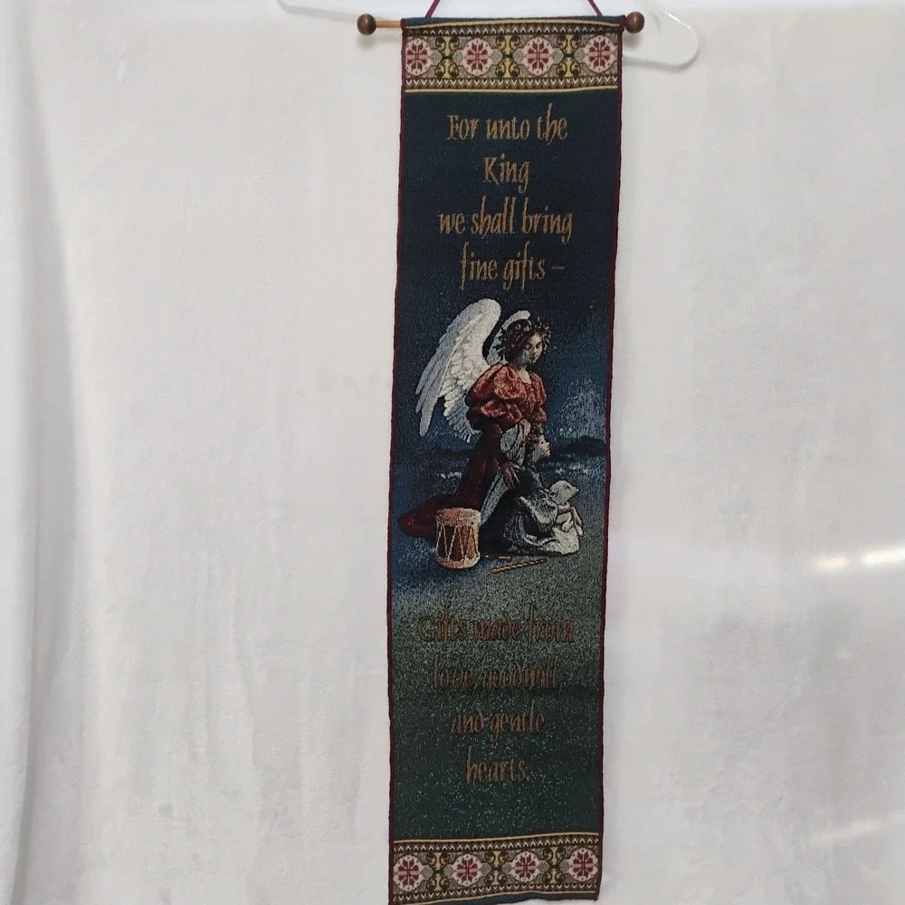 Tapestry Hanging Religious Wall Decor Angel Seasonal Holiday For Unto The King X